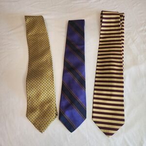 Vtg Brooks Brothers Lot Of 3 Neck Ties Multi-color Silk Made In USA